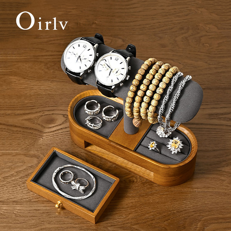 Jewelry Style Watches - Oirlv 단단한 나무 시계 주최자 선반