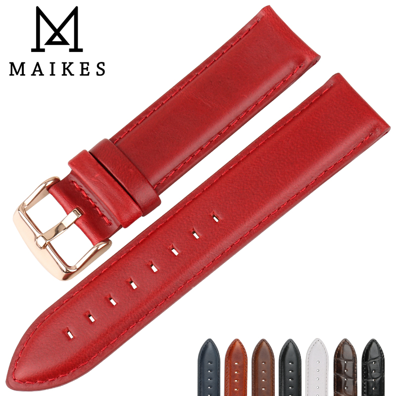 Daniel Wellington Watches & Jewelry Online Store - MAIKES 패션 가죽 시계 밴드, 레드