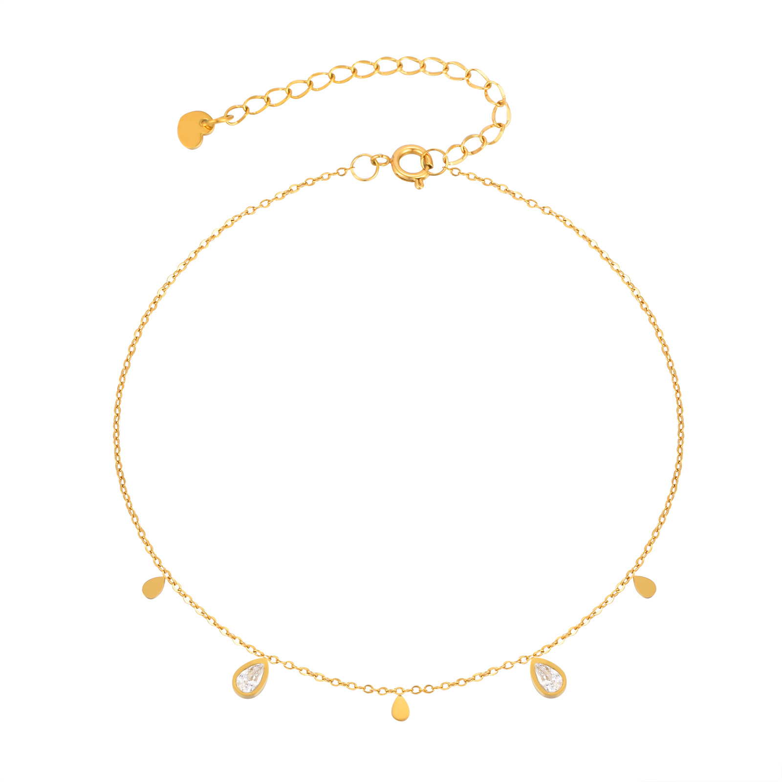 Jc Jewelry & Watches - 여성을위한 우아한 워터 드롭 지르콘 발목,