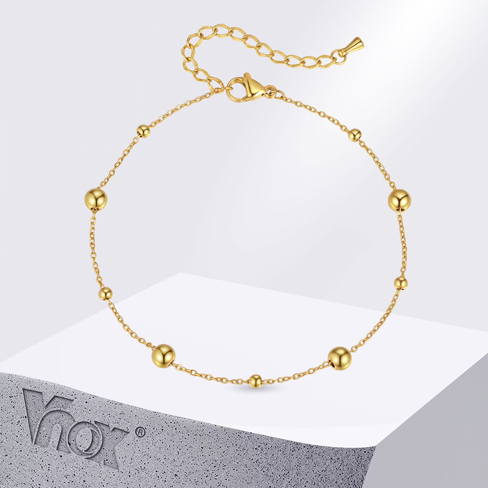 Jc Jewelry & Watches - Vnox 스테인레스 스틸 작은 구슬 발찌,