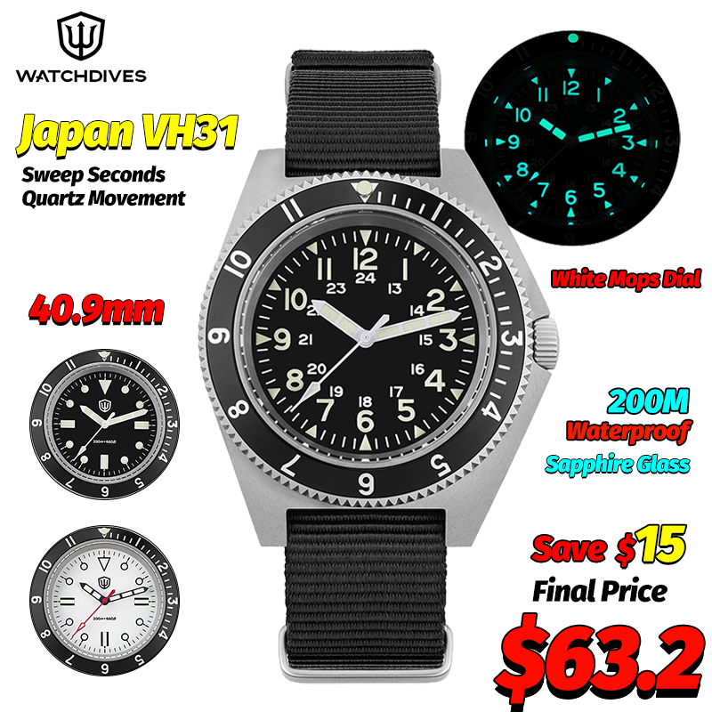 Jewelry And Watches Box - Watchdives WD1972 쿼츠 시계 사파이어 빛나는