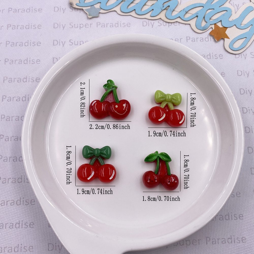 16개 컬러풀한 귀여운 만화 리본 레드 체리 플랫 백  - Paradise Jewelry & Watches Llc 리뷰 및 가격