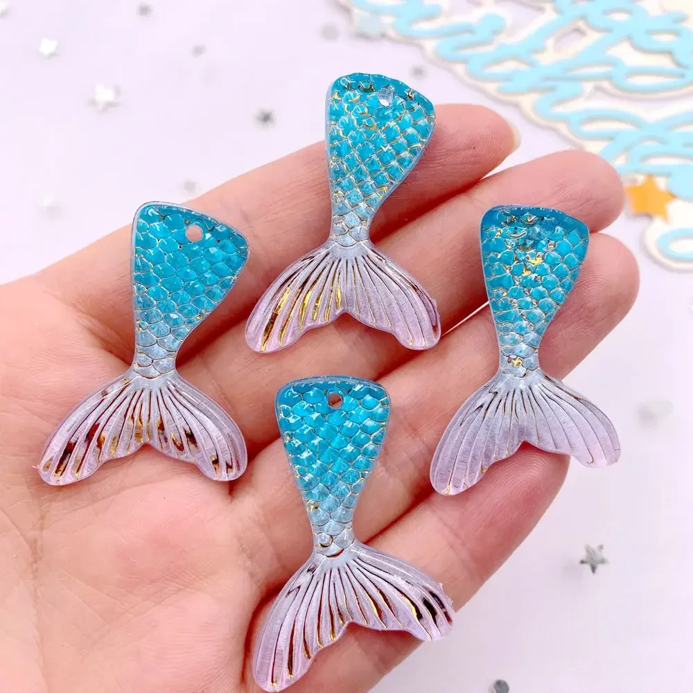 10개 반짝이는 컬러풀 레진 인어 꼬리 플랫백 라인스톤 - Paradise Jewelry & Watches Llc 리뷰 및 가격