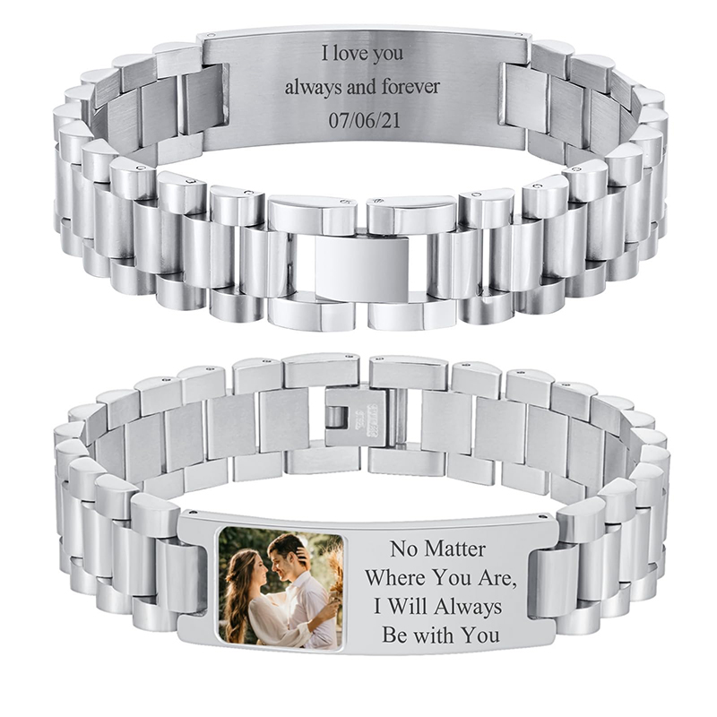 사용자 정의 그림 텍스트 팔찌 시계 밴드 스테인레스 스 - Jewelry Style Watches 리뷰 및 가격