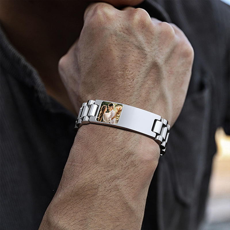 사용자 정의 그림 텍스트 팔찌 시계 밴드 스테인레스 스 - Jewelry Style Watches 리뷰 및 가격
