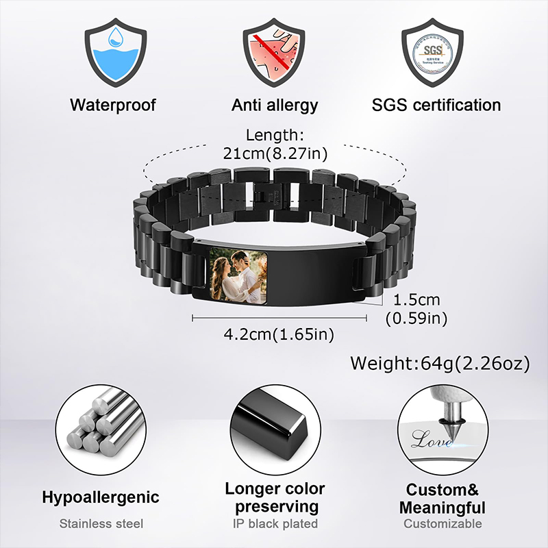 사용자 정의 그림 텍스트 팔찌 시계 밴드 스테인레스 스 - Jewelry Style Watches 리뷰 및 가격