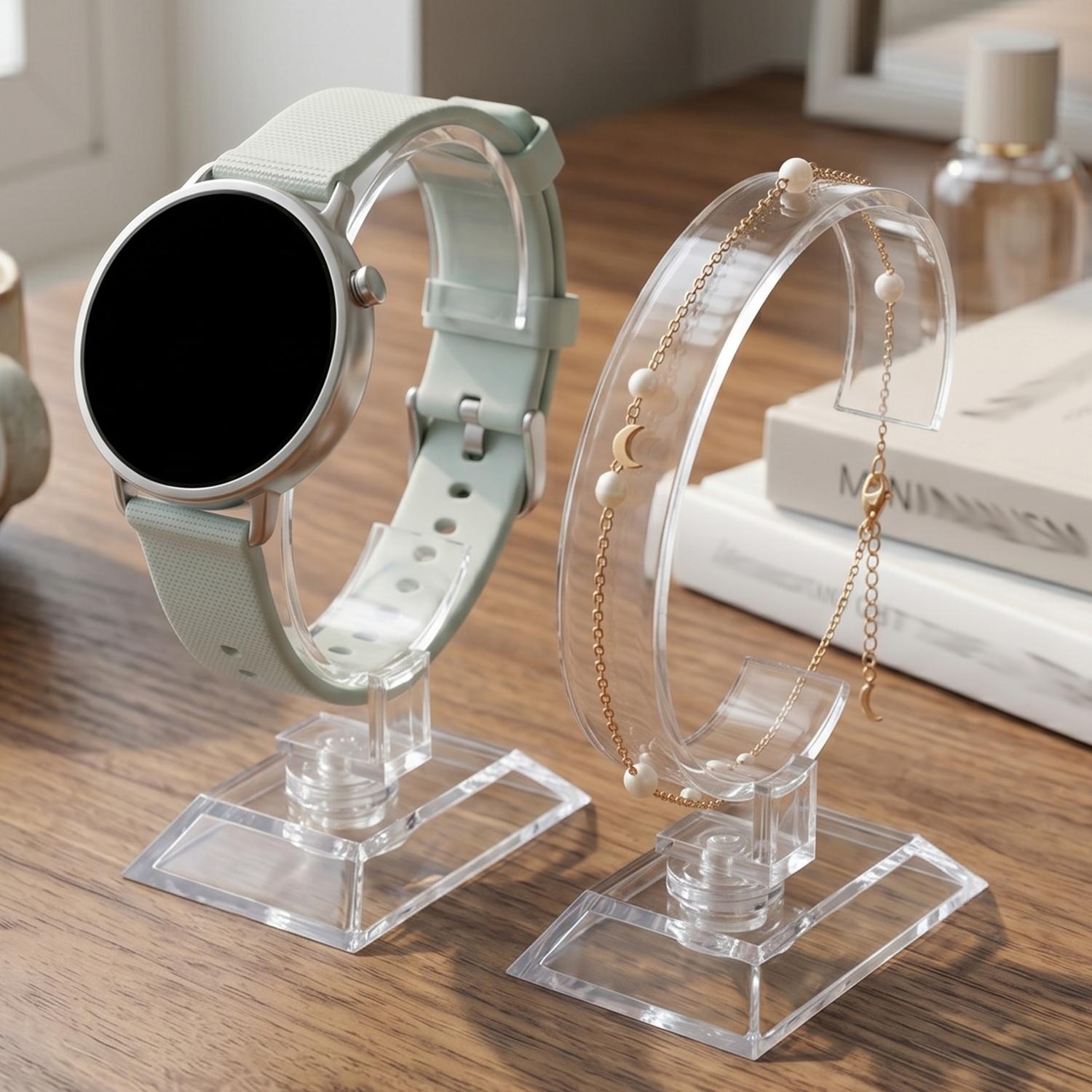 투명 시계 진열대 C형 아크릴 홀더 카운터 쇼케이스 손 - Jewelry Stand Watches 리뷰 및 가격