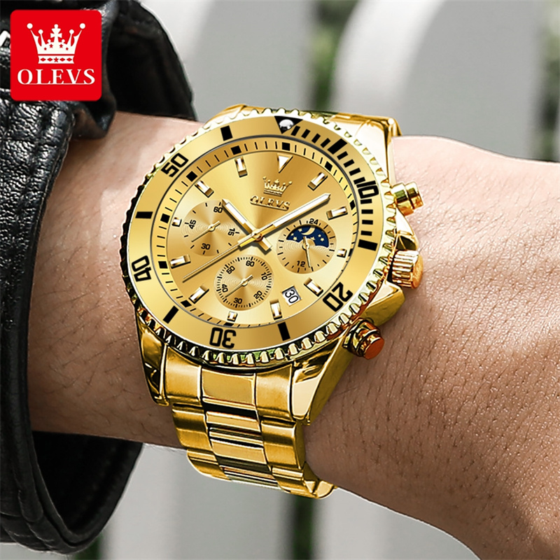 OLEVS 시계 남자 톱 브랜드 럭셔리 골드 쿼츠 밀리 - Jewelry Inspired Watches 리뷰 및 가격