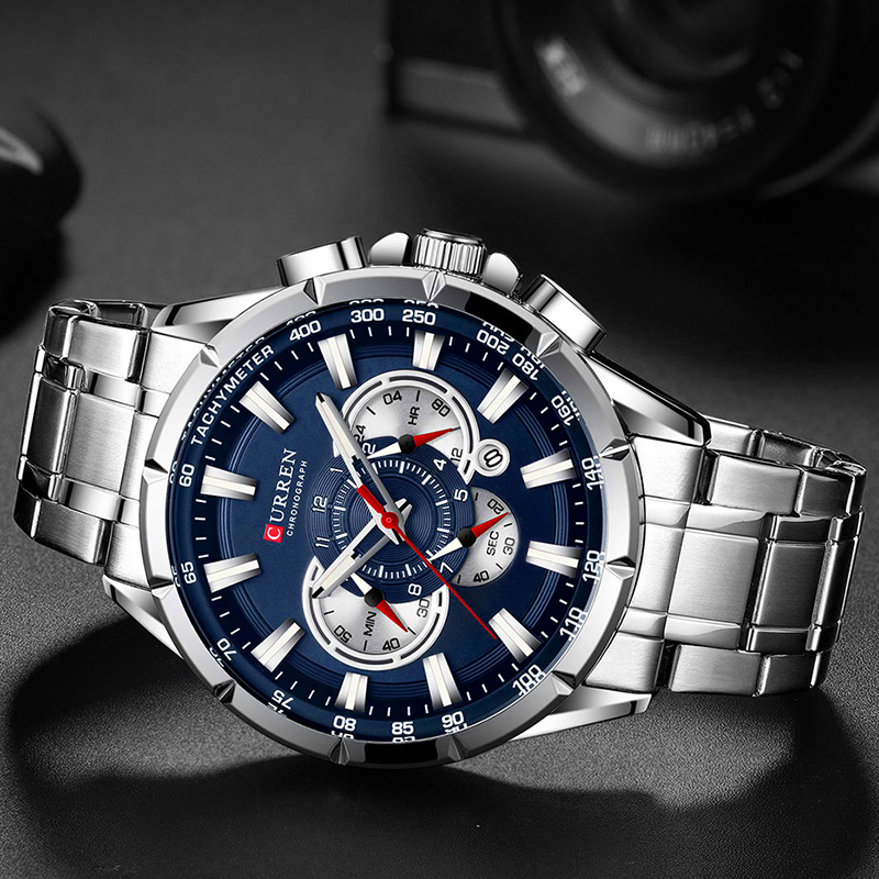 CURREN 손목 시계 남자 방수 크로노 그래프 군사  - Jewelry Inspired Watches 리뷰 및 가격