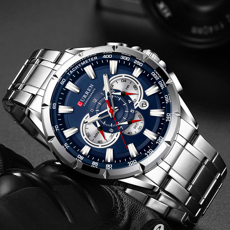 CURREN 손목 시계 남자 방수 크로노 그래프 군사  - Jewelry Inspired Watches 리뷰 및 가격