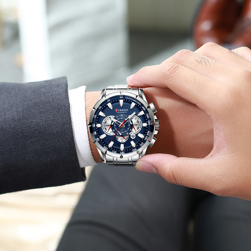 CURREN 손목 시계 남자 방수 크로노 그래프 군사  - Jewelry Inspired Watches 리뷰 및 가격