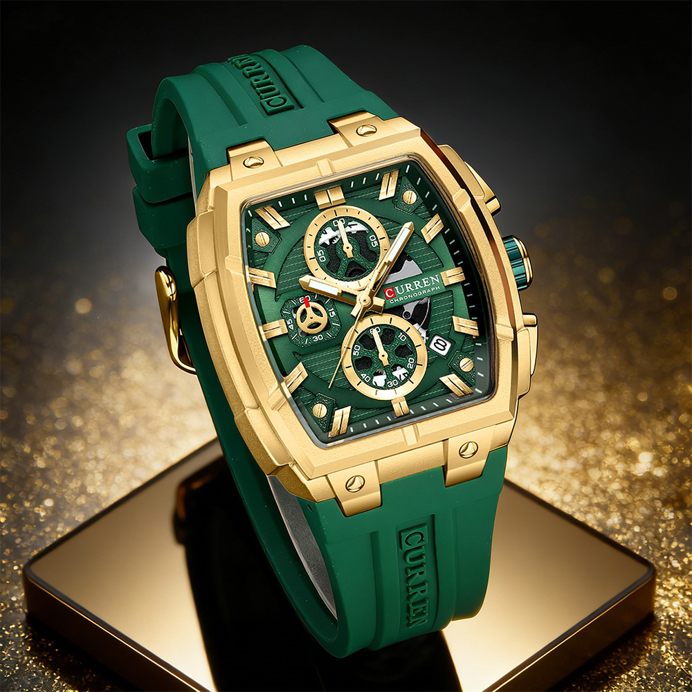 CURREN 남성용 럭셔리 빈티지 시계, 실리콘 스트랩 - Jewelry Style Watches 리뷰 및 가격