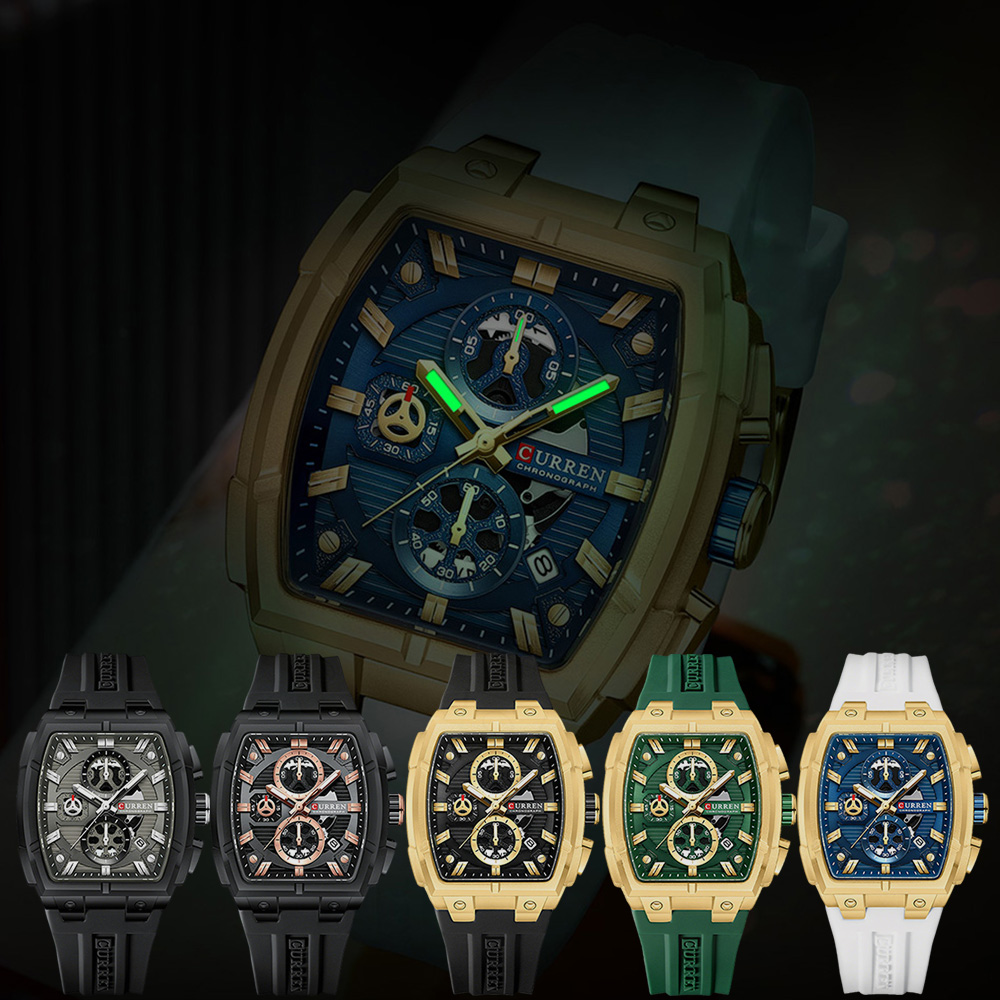 CURREN 남성용 럭셔리 빈티지 시계, 실리콘 스트랩 - Jewelry Style Watches 리뷰 및 가격