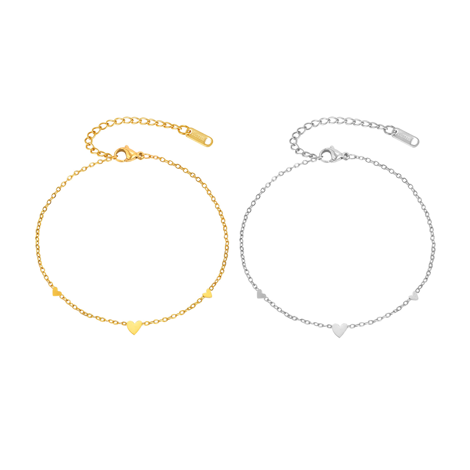 여성을위한 스테인레스 스틸 하트 Anklets, 골드  - Jc Jewelry & Watches 리뷰 및 가격