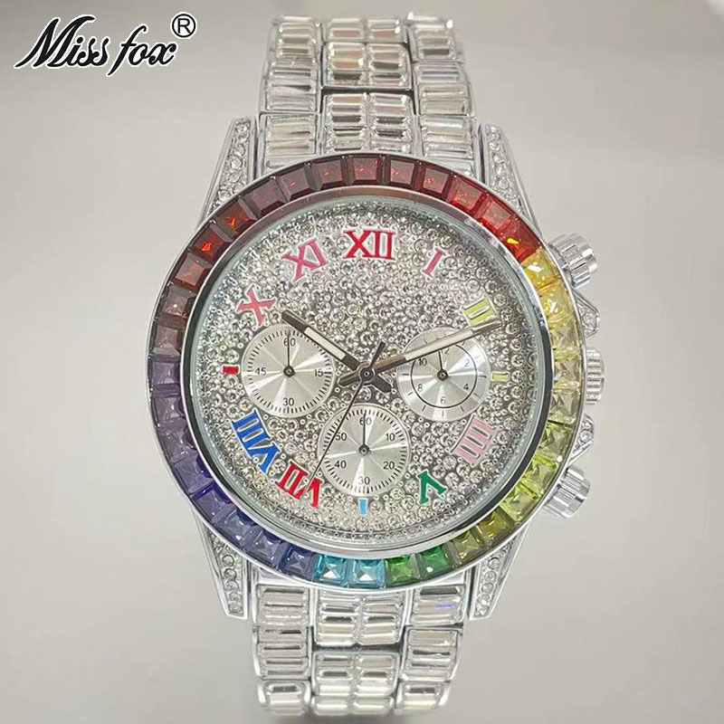 MISSFOX-남성용 럭셔리 아이스 패션 브랜드 방수  - Jewelry Inspired Watches 리뷰 및 가격