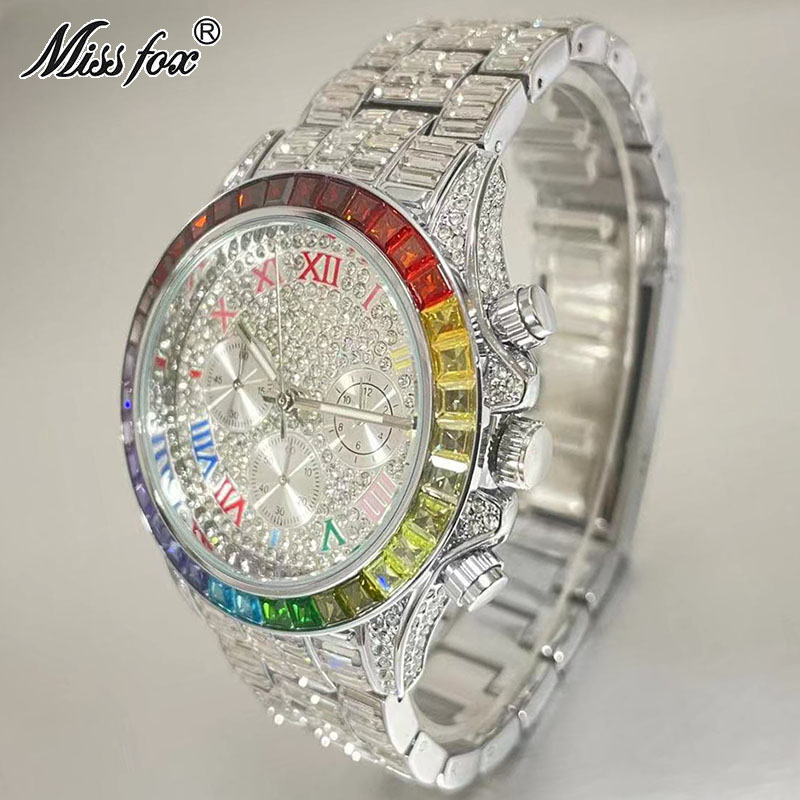 MISSFOX-남성용 럭셔리 아이스 패션 브랜드 방수  - Jewelry Inspired Watches 리뷰 및 가격