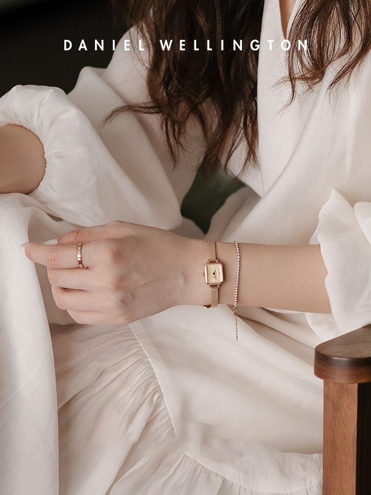 다니엘 웰링턴 쿼드로 미니 여성용 시계 로즈 골드 메쉬 - Daniel Wellington Watches & Jewelry Online Store 리뷰 및 가격
