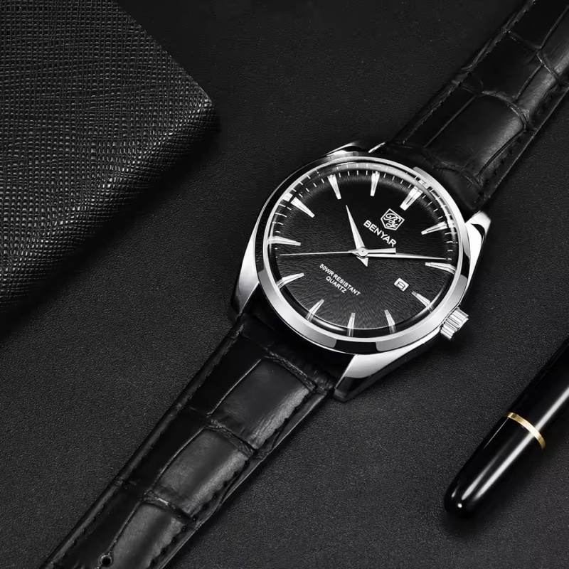 베냐르 5163 최고급 명품 밀리터리 손목시계 가죽 쿼 - Jewelry Inspired Watches 리뷰 및 가격
