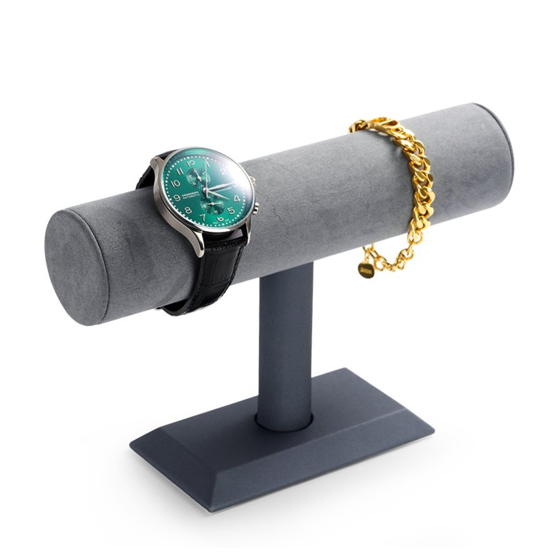우드텐 비즈니스용 회색 가죽 귀걸이 진열대 목걸이 팔찌 - Jewelry Stand Watches 리뷰 및 가격