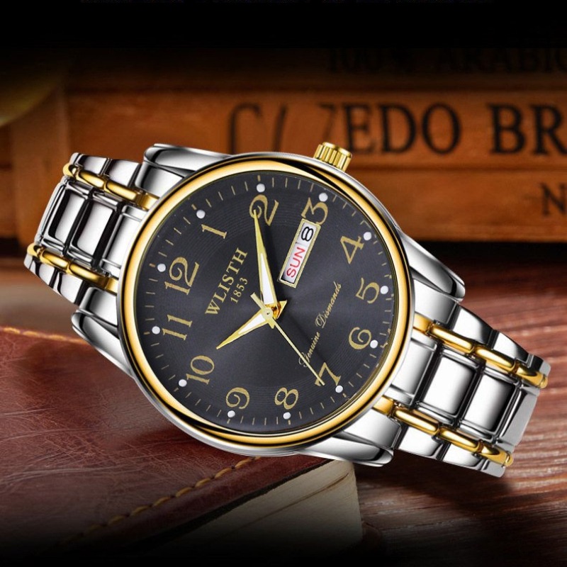 럭셔리 남성 쿼츠 시계 디지털 손목시계 달력 요일 야광 - Jewelry Style Watches 리뷰 및 가격