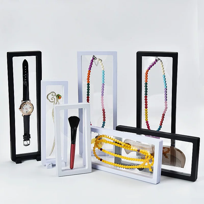 흰색 10개, 투명 플로팅 프레임 디스플레이 랙, 플로 - Jewelry And Watches Box 리뷰 및 가격