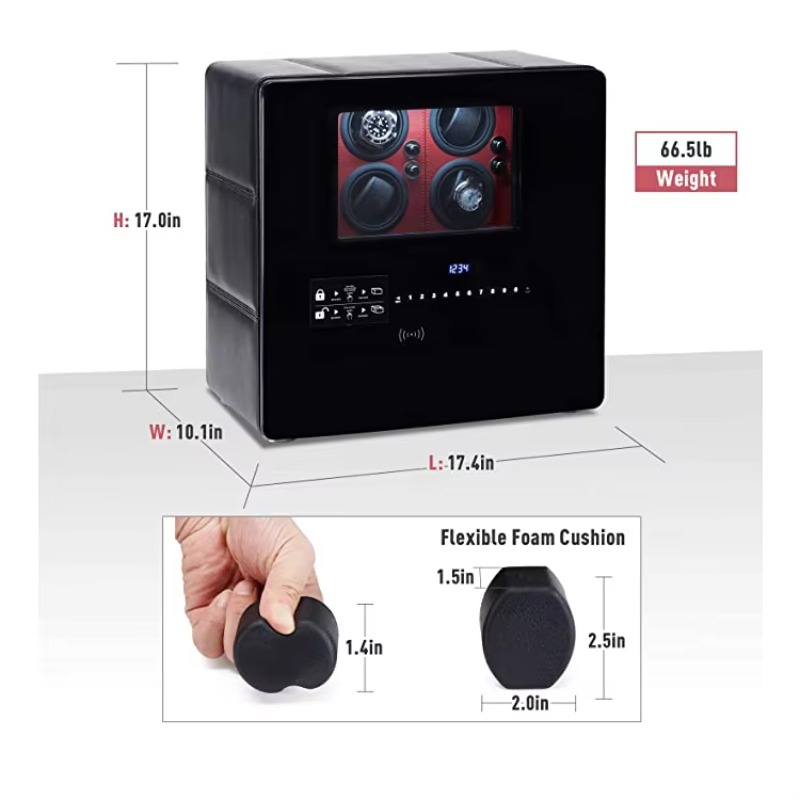 럭셔리 12개 자동 로터 및 보석 보관 디지털 지문 인 - Jewelry And Watches Box 리뷰 및 가격