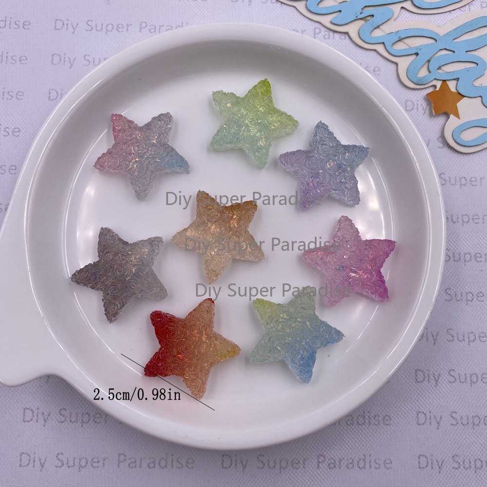 10PCS 수지 클리어 캔디 컬러 다채로운 로즈 스타  - Paradise Jewelry & Watches Llc 리뷰 및 가격