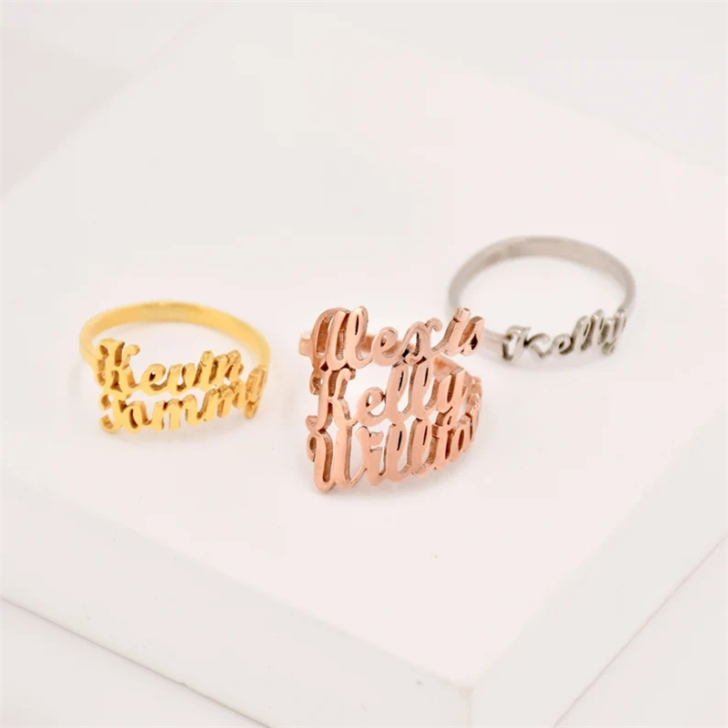 남성 여성을위한 가족 반지 사용자 정의 더블 이름 반지 - Couple Ring Set 리뷰 및 가격