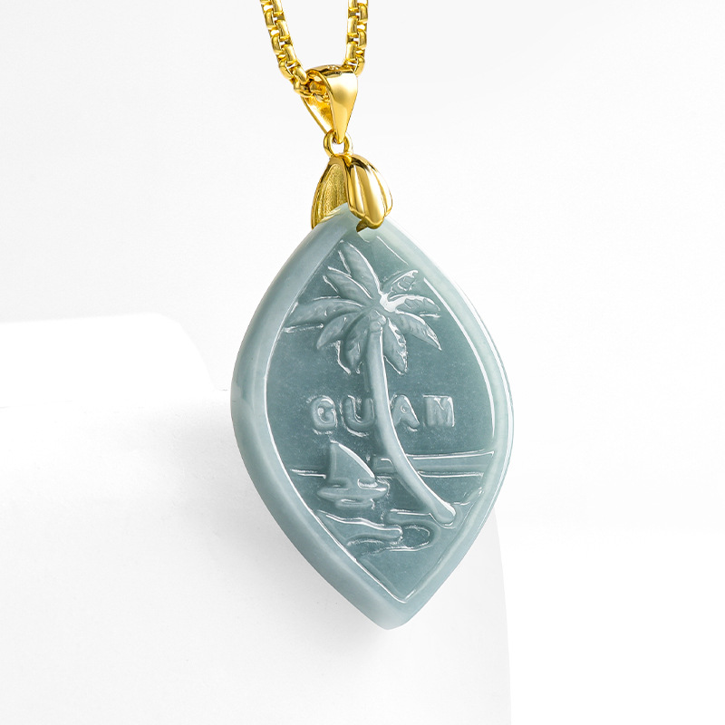 천연 A 등급 경옥 푸른 물 태평양 괌 관광 기념품 펜 - Pacific Jewelry & Watches Los Angeles 리뷰 및 가격